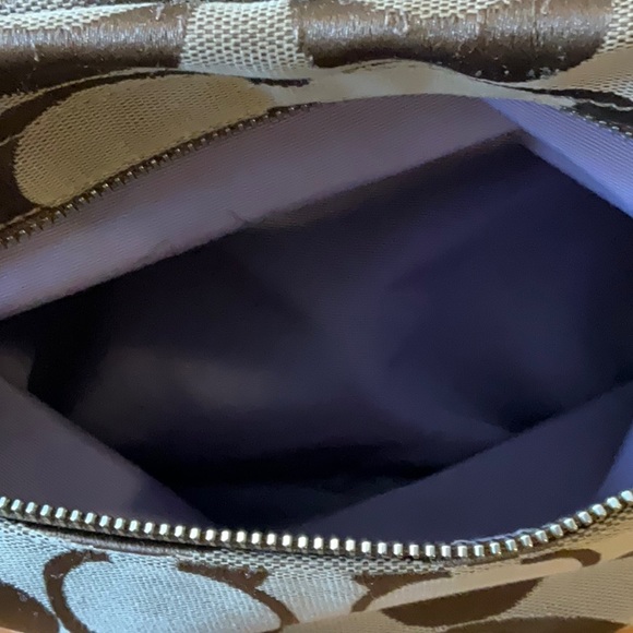 COACH Signature Jacquard Hobo Crossbody Duffle # F15067  Bag Top Zip - Picture 6 of 9